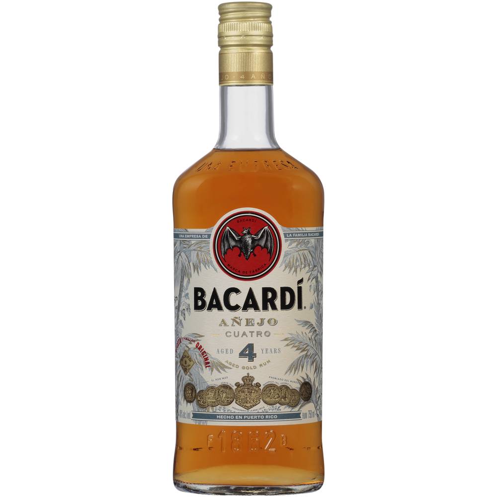 Bacardí Anejo Cuatro 4 Years Aged Rum (750 ml)