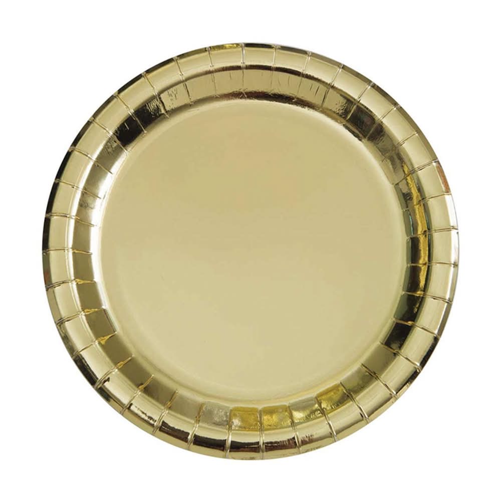 321 Party! 9" Foil Gold Party Plates 10 Ct