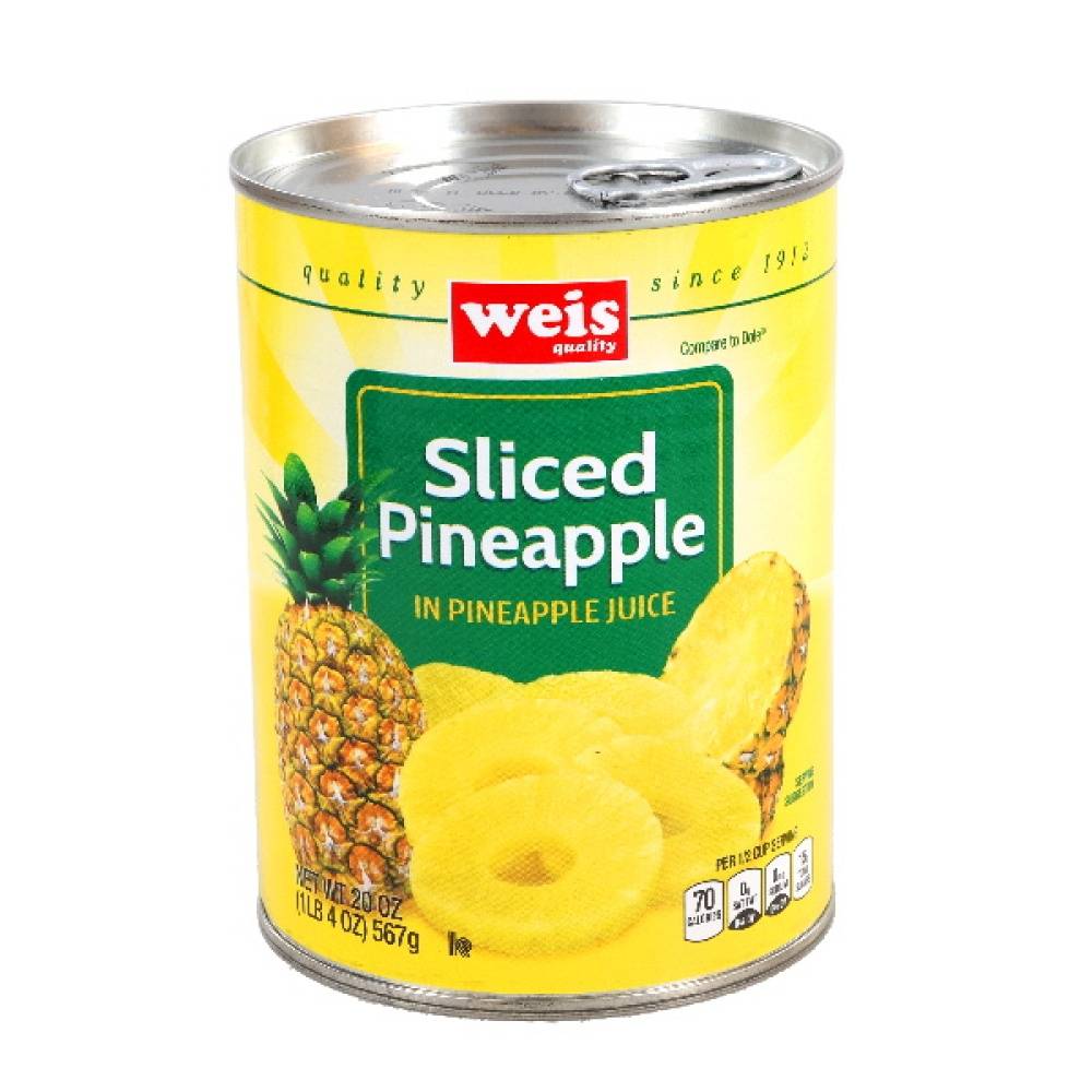 Weis Quality Canned Pineapple Pineapple Slices in Pineapple Juice