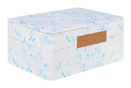 Floral Printed Jewelry Case Blue