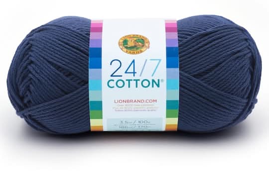 Lion Brand Yarn 24/7 Cotton, 186 yd, Navy [761-110]