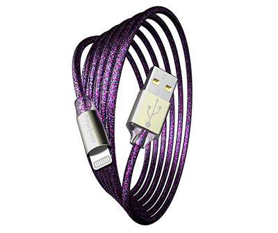 Violet Glitter 10' Lightning Cable