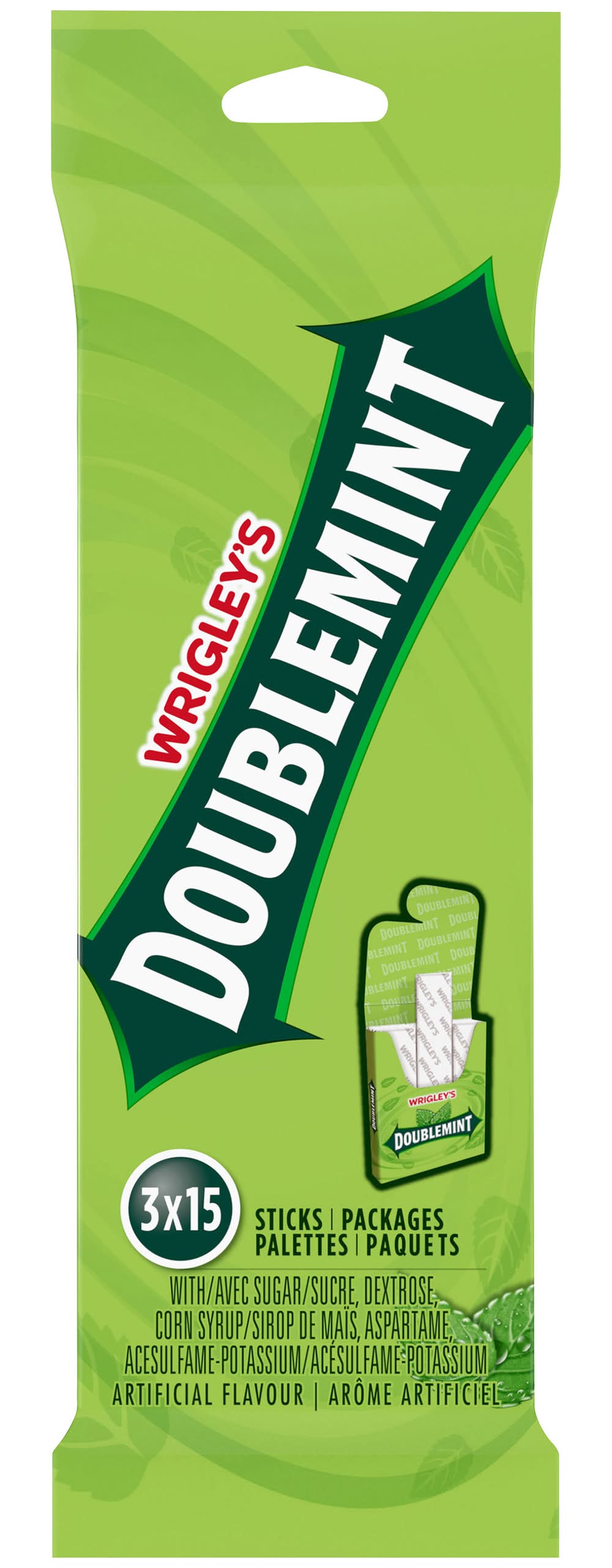 Wrigley's Doublemint Gums, Peppermint (3 x 15 ct)