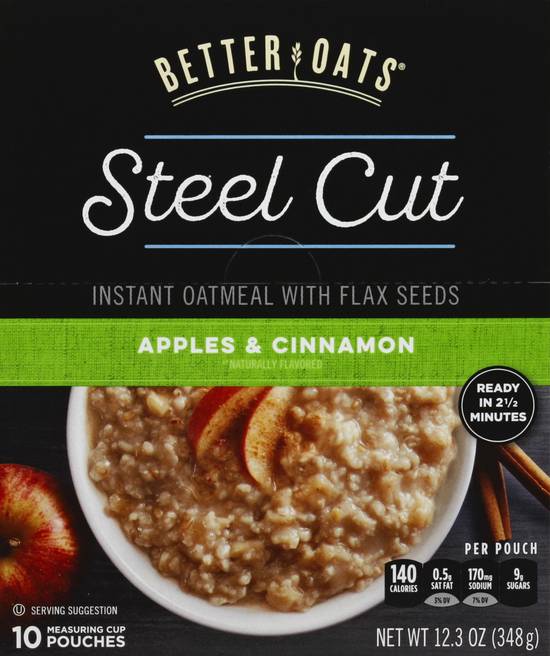 Better Oats Steel Cut Apple & Cinnamon Oatmeal ( 10 ct )