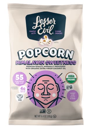 LesserEvil Organic Popcorn, Himalayan Sweetness (6.4 oz)