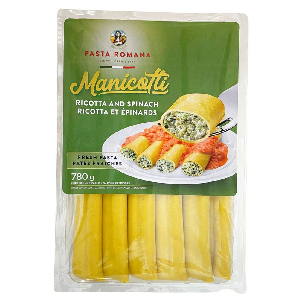 Pasta Romana · Ricotta et manicotti aux épinards (780 g) - Ricotta & spinach manicotti (780 g)