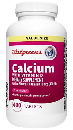 Walgreens Calcium With Vitamin D 600mg Tablets (400 ct)