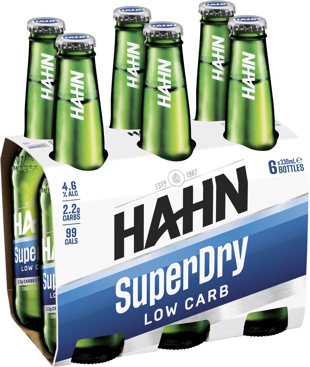 Hahn Super Dry Bottle 330mL X 6 pack