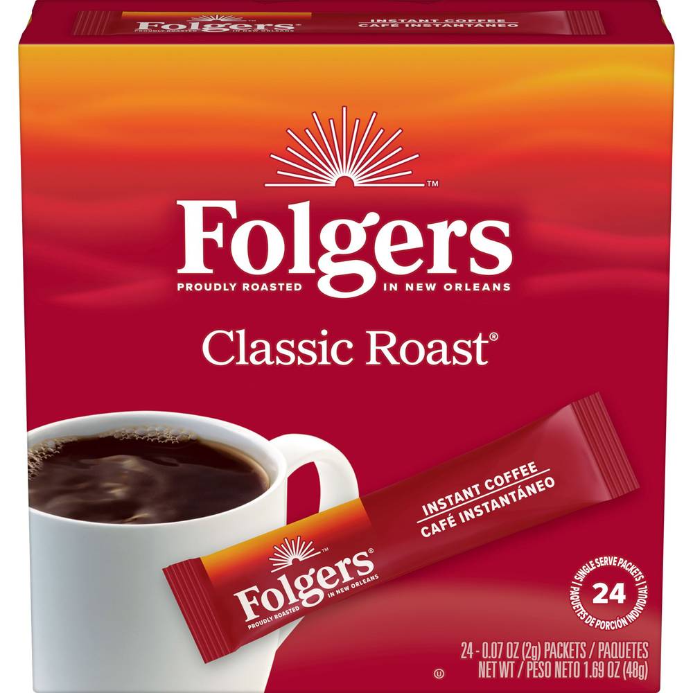 Folgers Classic Roast Instant Coffee Crystals (24 x 0.07 oz)