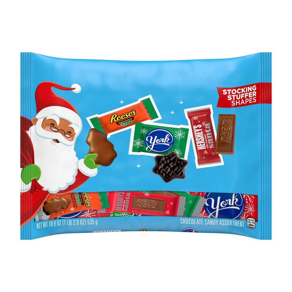 Hershey'S, Reese'S And York Assorted Milk And Dark Chocolate, Christmas Candy Variety Bag, 18.9 Oz