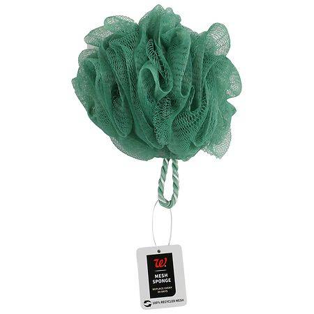 Walgreens Mesh Bath Sponge, Male, Black-Green (2 ct)