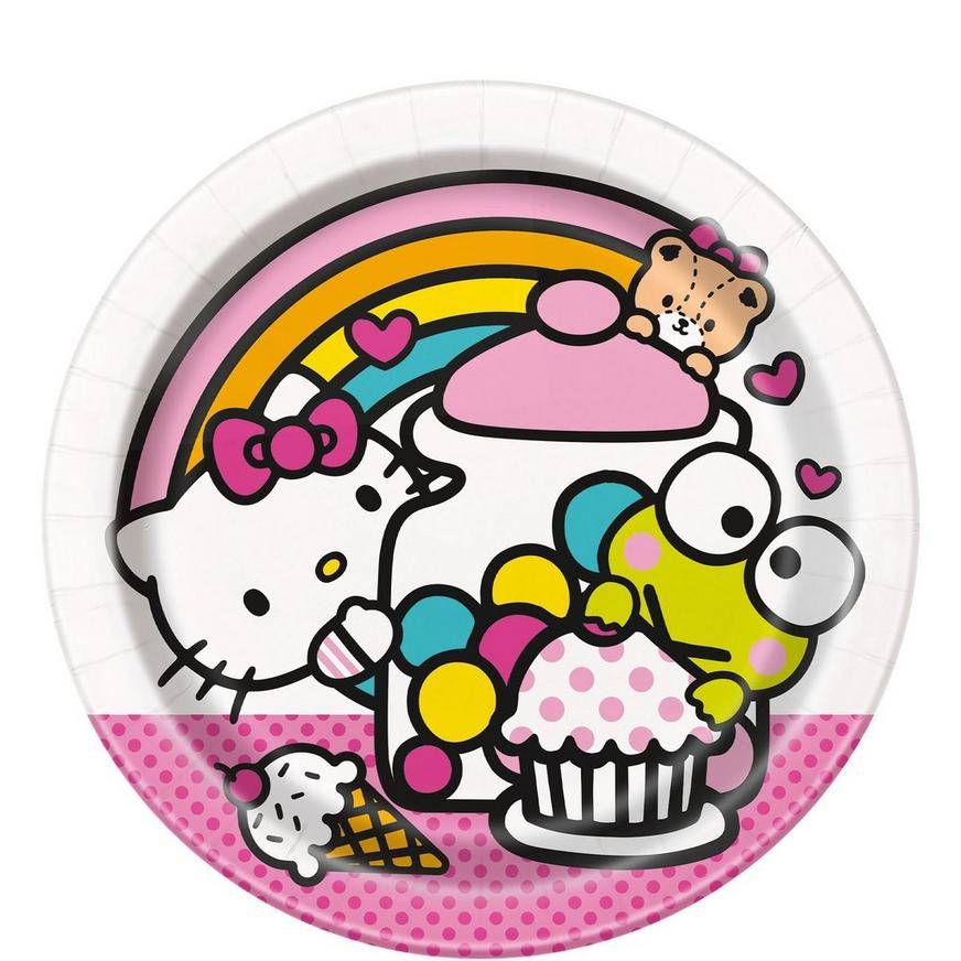 Party City Hello Kitty and Friends Lunch Plates Sanrio, 9 in, Assorted (8 ct)