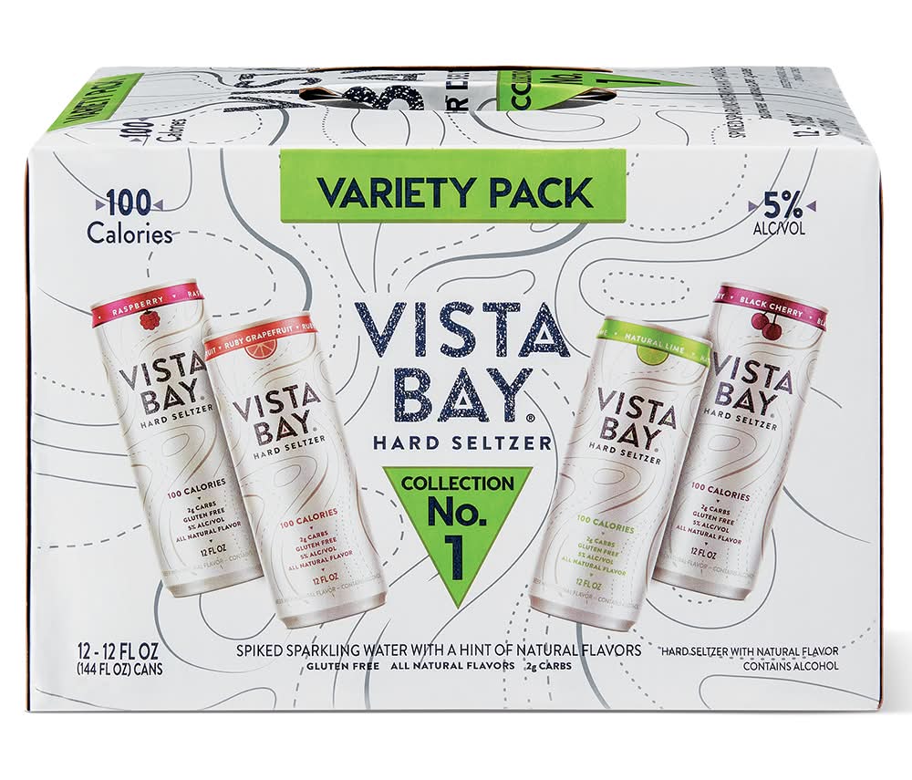 Vista Bay Hard Seltzer Variety pack, Assorted (12 x 12 fl oz)