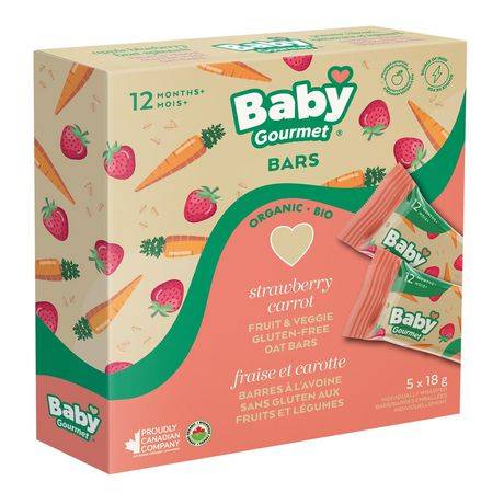 Baby Gourmet Organic Strawberry Carrot Oat Bars (5 x 18 g)