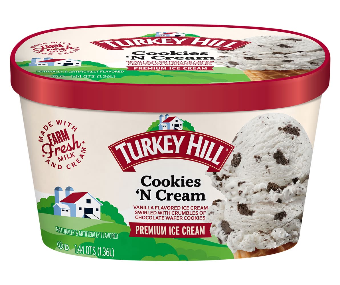 Turkey Hill Premium Ice Cream, Cookies 'N Cream (45.9 fl oz)