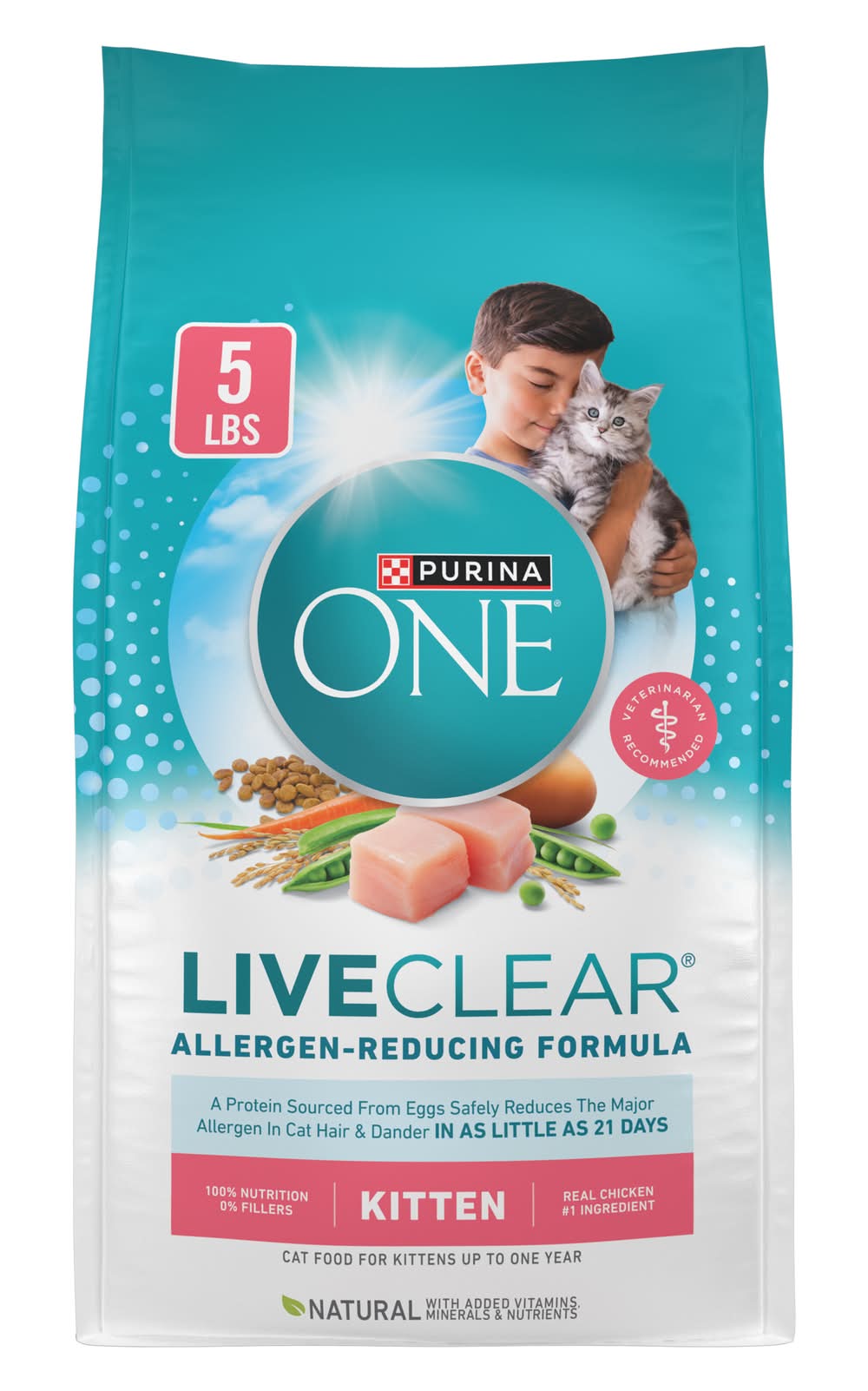 Purina One Liveclear Allergen Reducing Dry Kitten Food (5 lbs)