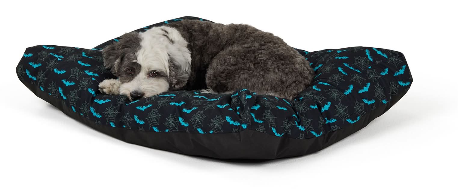 Thrills & Chills® Halloween Bats Pillow Dog Bed, ONESIZE 36 IN L X 28 IN W (Color: Multi Color)