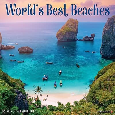 2026 Willow Creek World's Best Beaches 12 x 12 Monthly Wall Calendar (55670X)