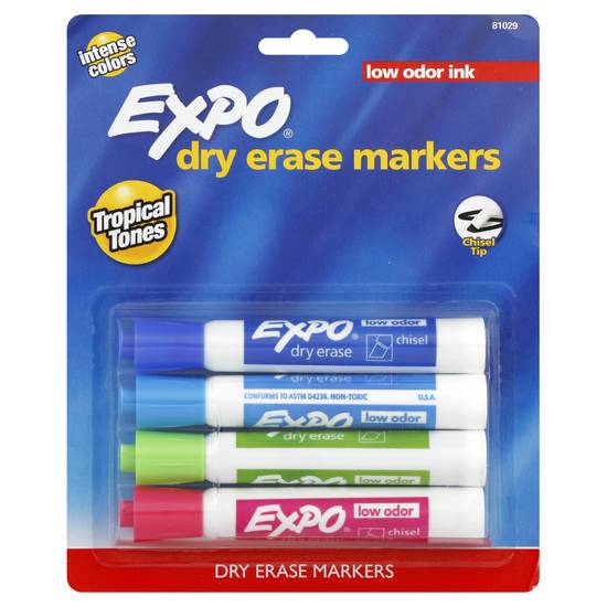 Expo Low Odor Chisel Tip Dry Erase Markers