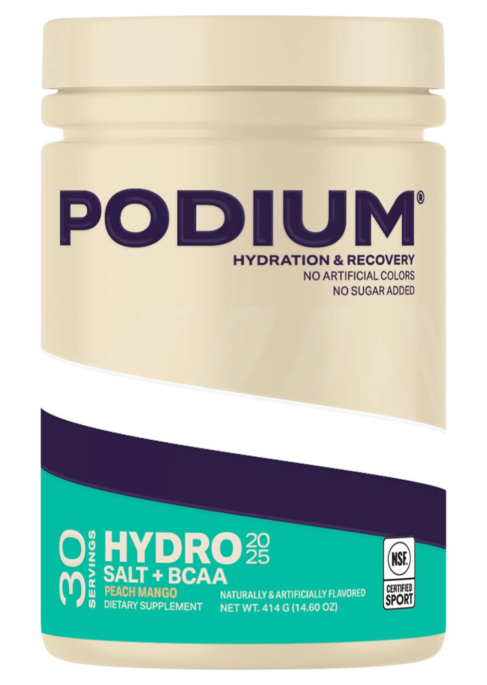 Podium Hydro Salt + Bcaa Powder 2025, Peach-Mango (14.6 oz)