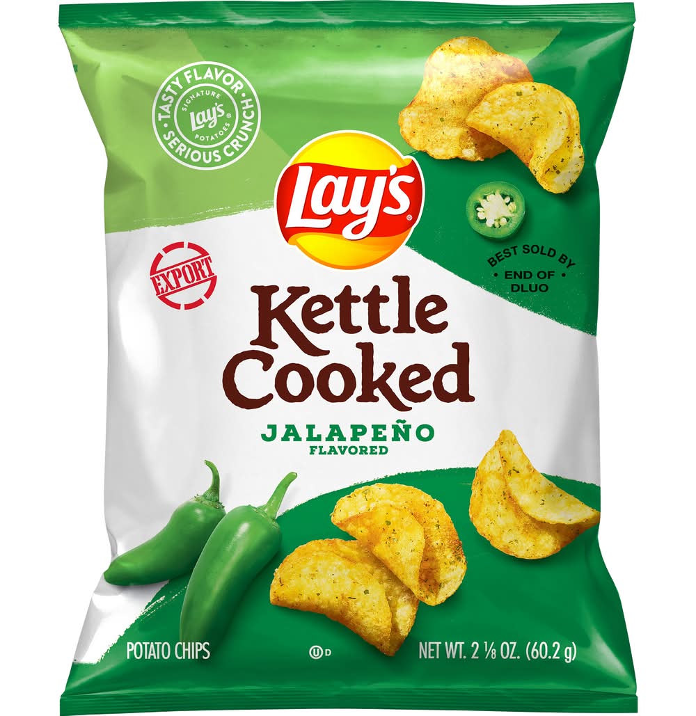 Lay's Kettle Cooked Potato Chips, Jalapeno (2.12 oz)