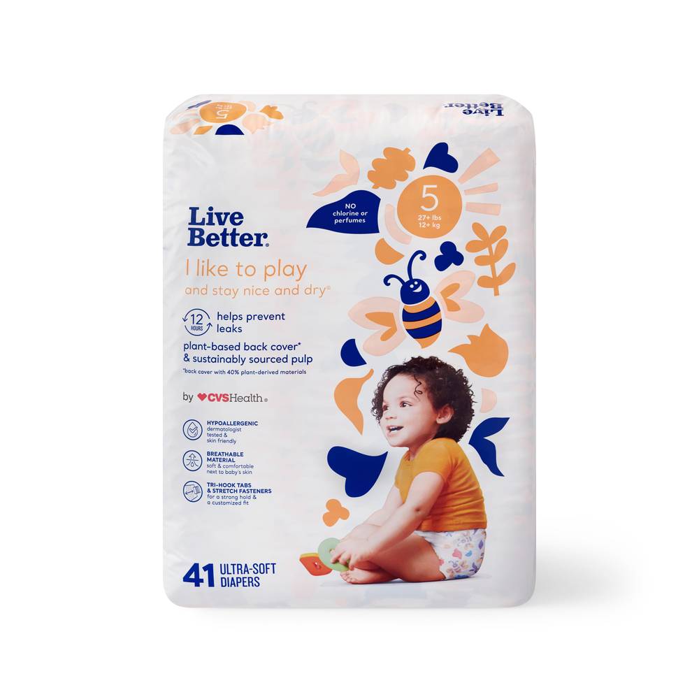 Live Better by CVS Health Diapers, Size 5, 41 CT