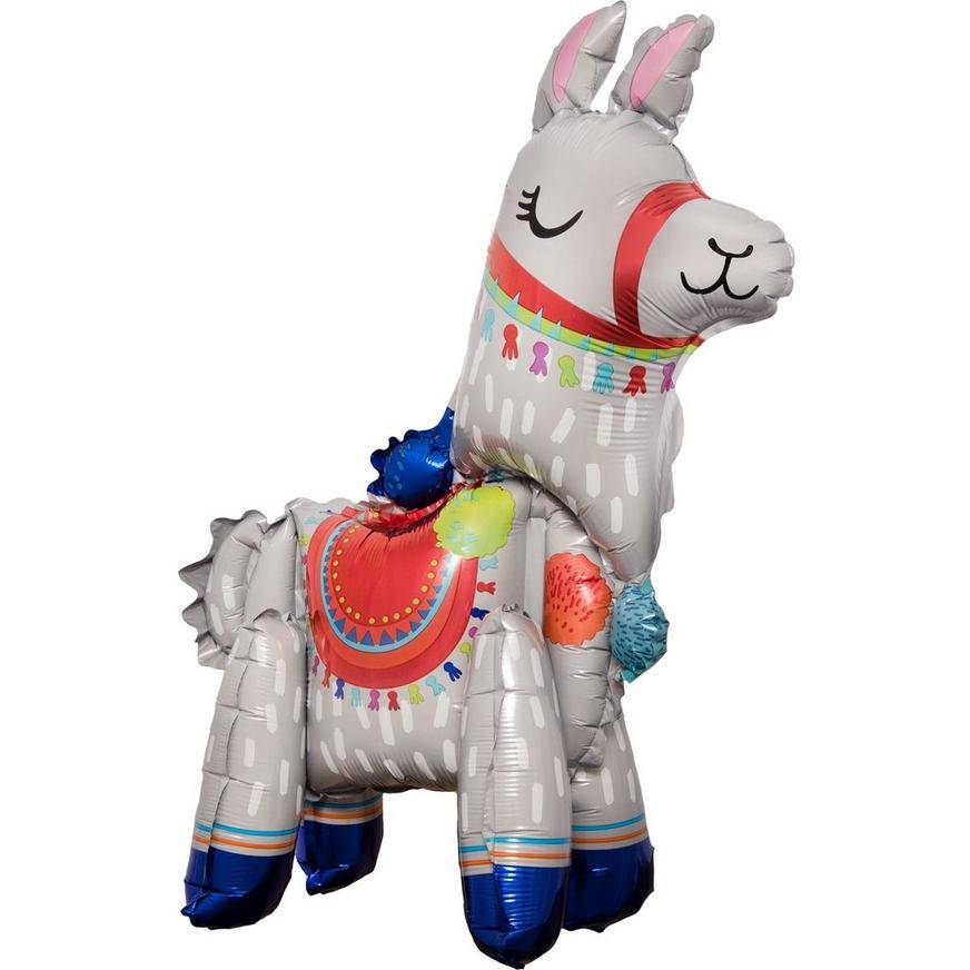 Uninflated Air-Filled Sitting Llama Balloon, 21in