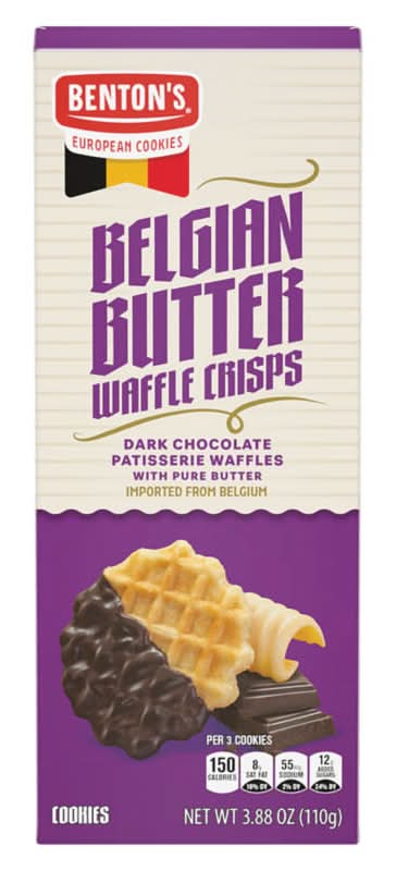 Benton's Belgian Butter Waffle Crisps Cookies, Dark Chocolate (3.88 oz)