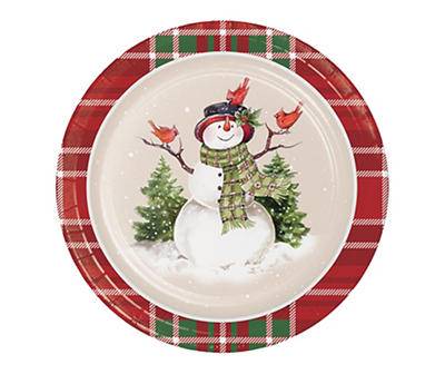 Joyful Snowman Paper Dessert Plates, 32-Count