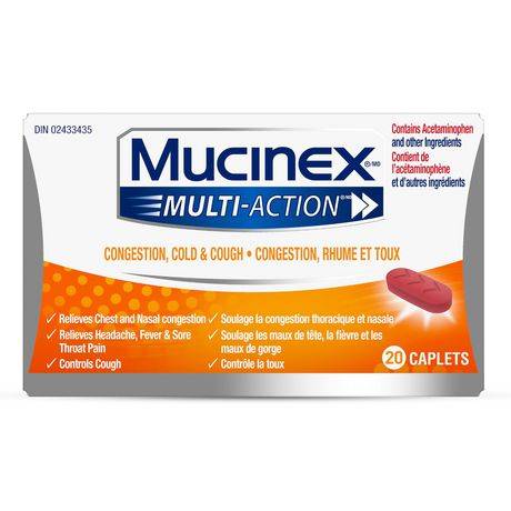 Mucinex Multi-Action Cold Flu & Sore Throat Caplets (20 ct)