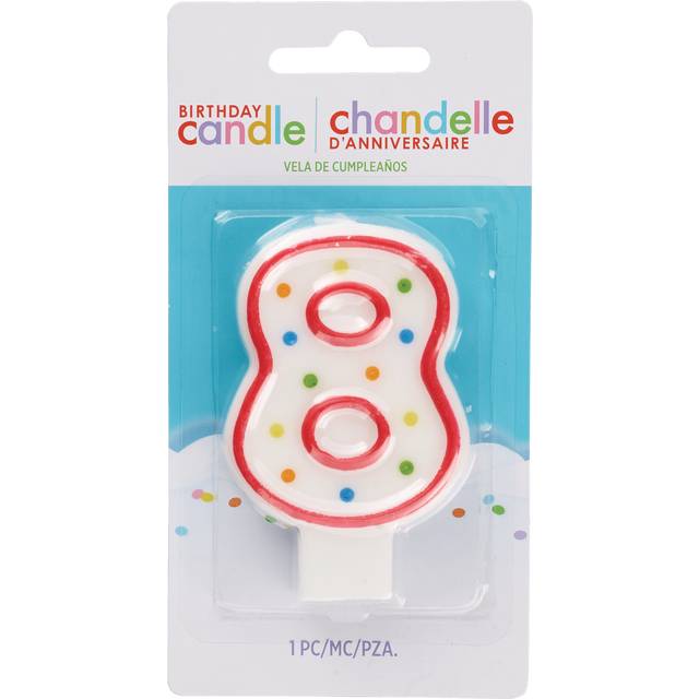 Amscan Chandelle 8 Number Birthday Candle, 5.75in x 2.90in