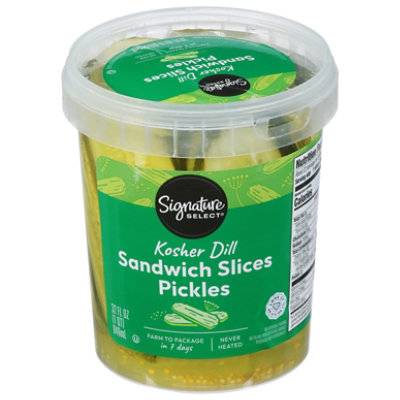 Signature Select Kosher Dill Sandwich Slices Pickles (32 fl oz)