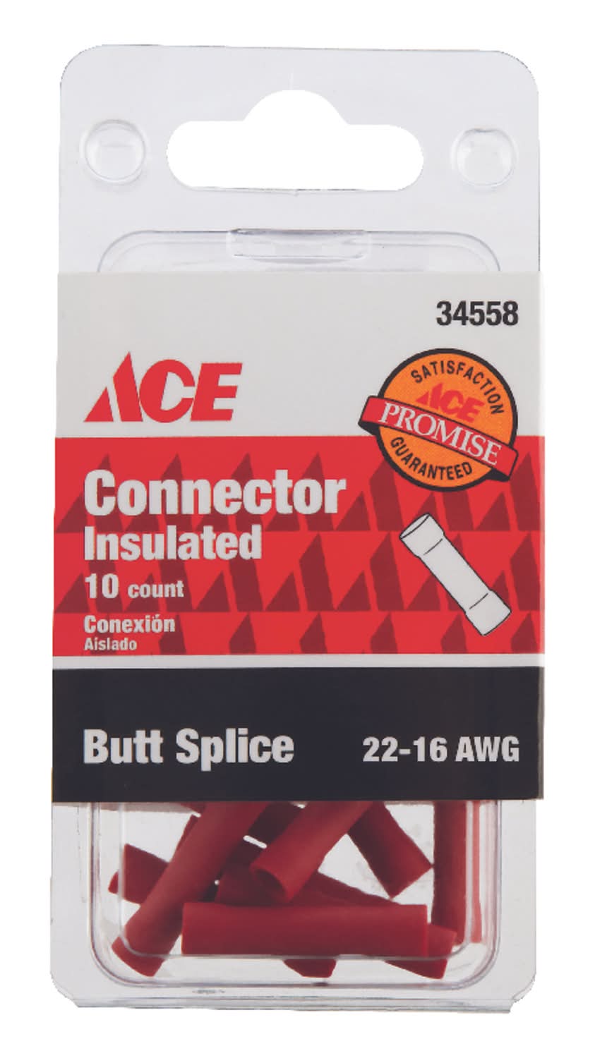ACE Insulated Wire Butt Connector Red 10 Pk