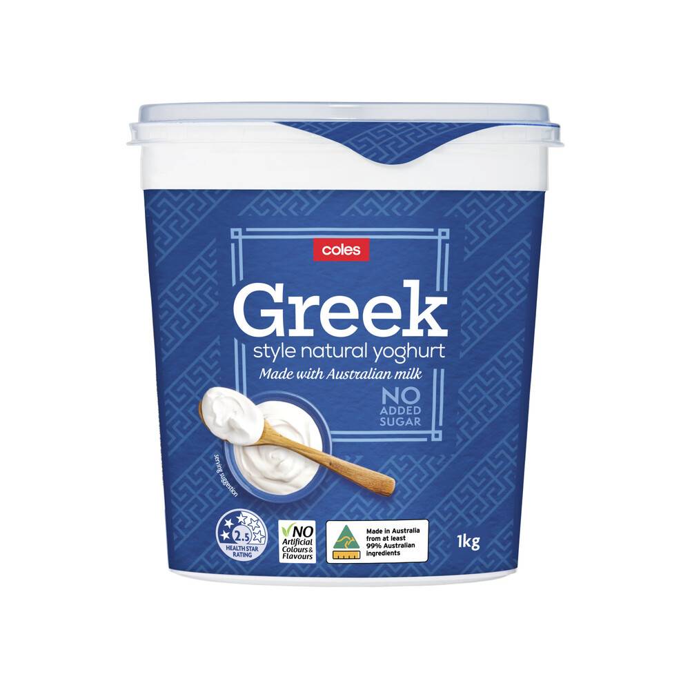 Coles Greek Style Natural Yoghurt 1kg