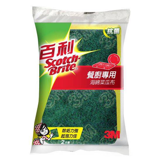 3M百利餐廚專用海綿菜瓜布2入
