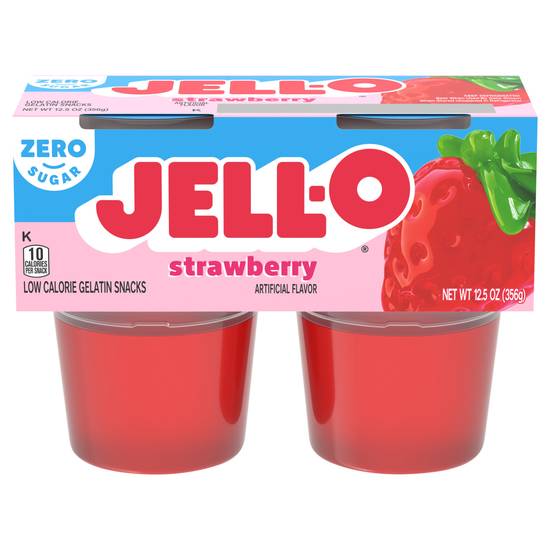 Jell-O Sugar Free Strawberry Flavor Gelatin Snacks (4 ct)