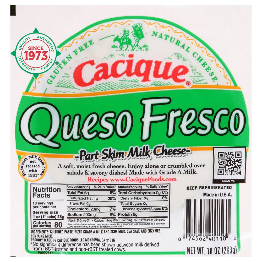 Cacique Queso Fresco Part Skim Milk Cheese