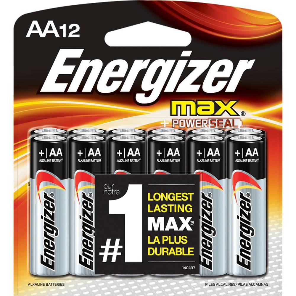 Energizer Max Aa Longest Lasting Alkaline Batteries (12 ct)