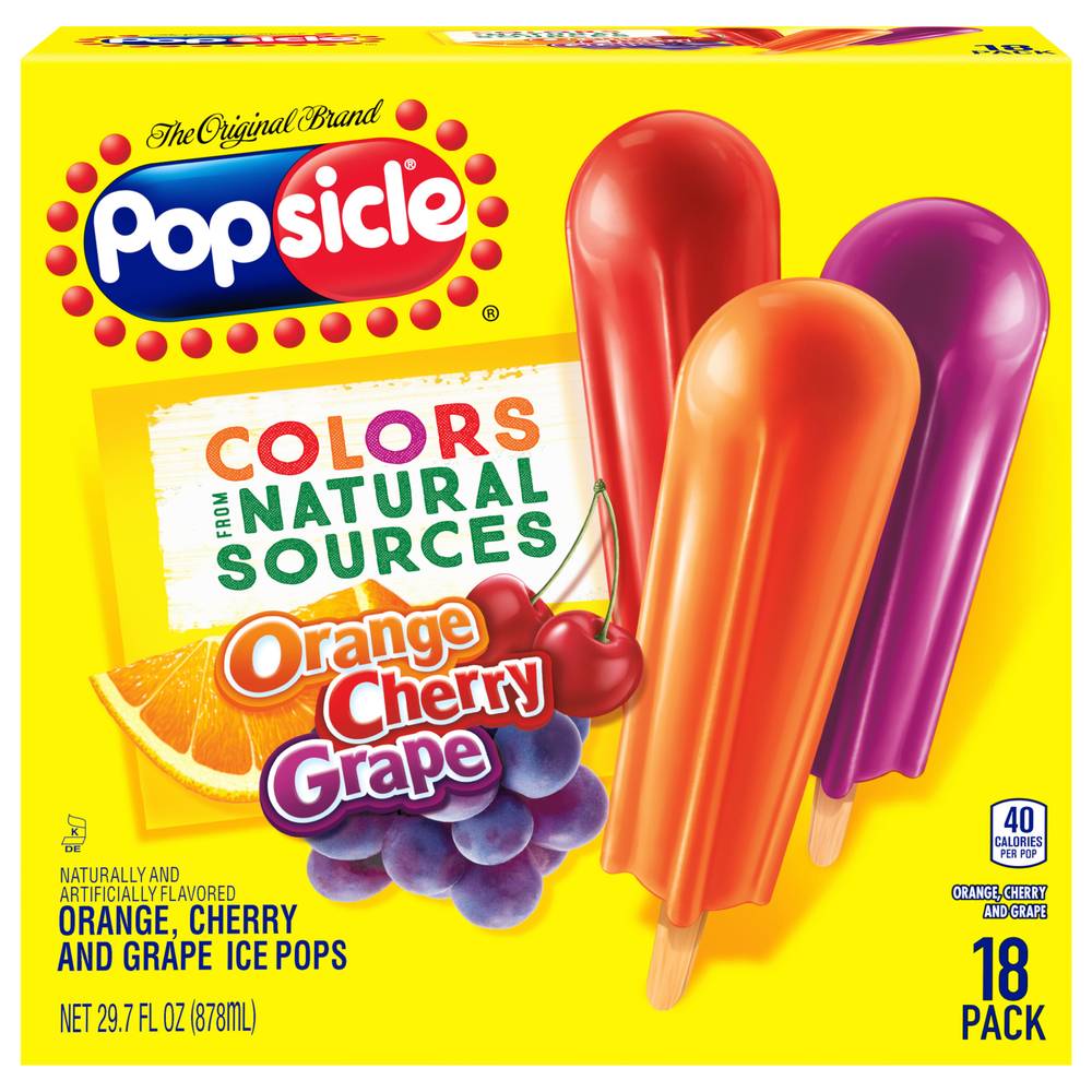 Popsicle Orange Cherry Grape Ice Pops (18 ct)