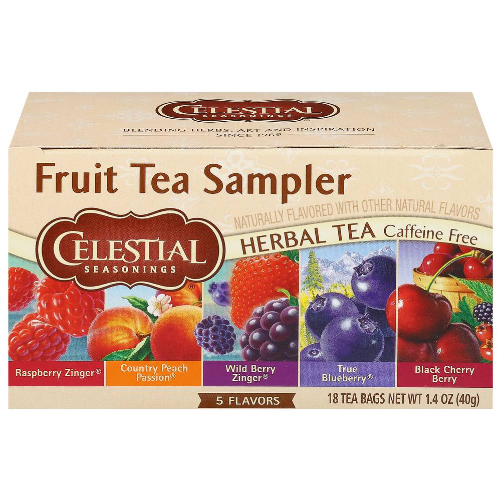 Celestial Seasonings Fruit Tea Sampler Herbal Tea Variety pack (1.4 oz, 18 ct)