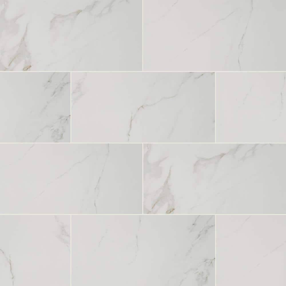 Home Decorators Collection Polished Porcelain Floor and Wall Tile, 12x24 in, Carrara