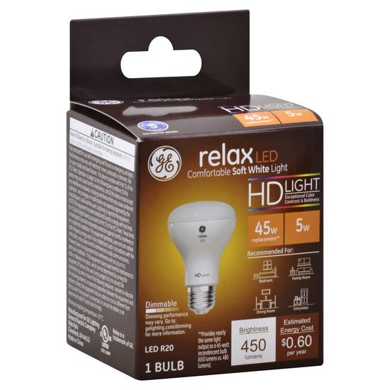Ge Relax Led 5w Soft White Light Bulb (1 bulb)