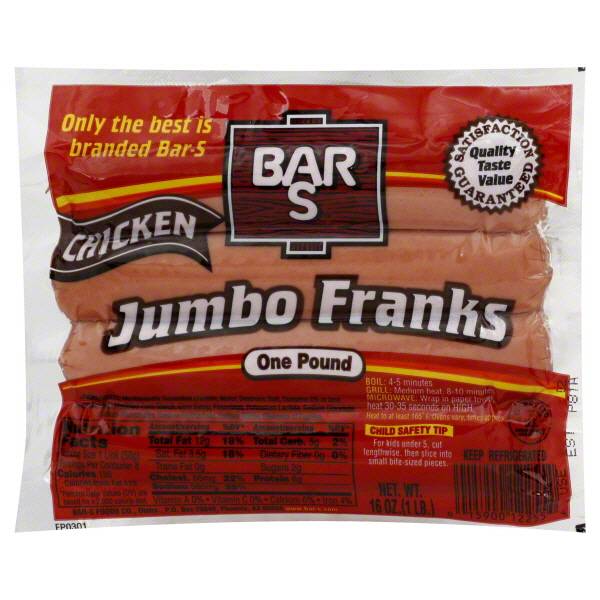 Bar-S - Jumbo Chicken Franks - 16 oz