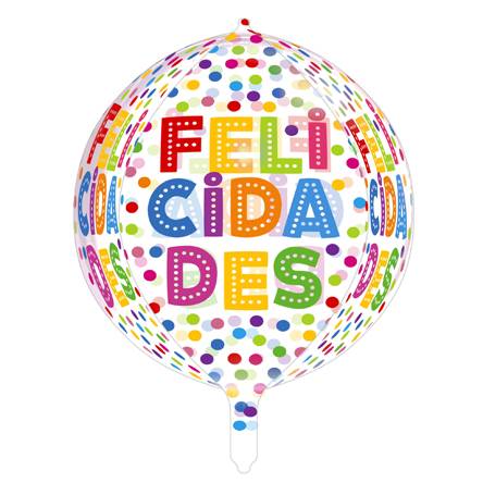 Globo 4D Felicidades 40cm - Multi-Color