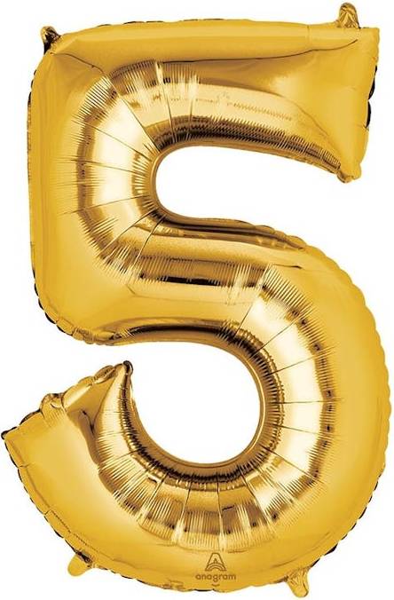 33'' Gold Number (5) - Balloon