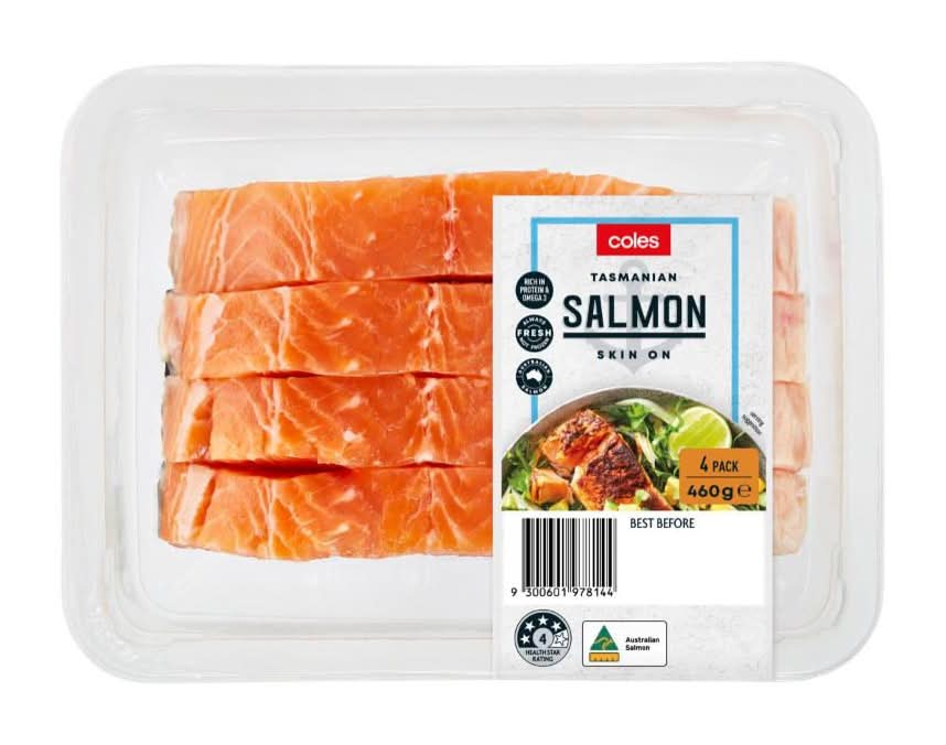 Coles Portions Skin Tasmanian Salmon (460g)