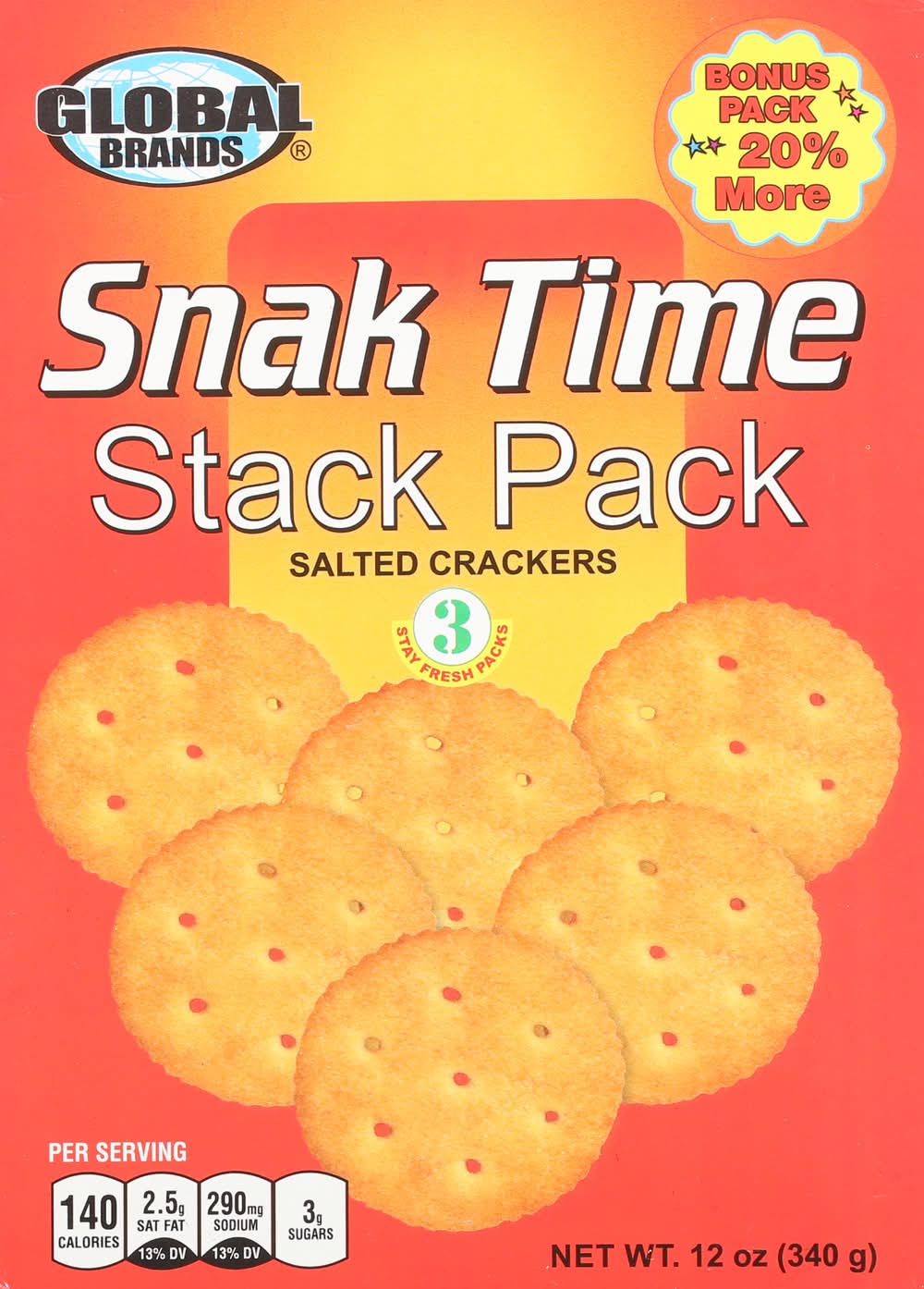 Global Brands Snak Time Stack Salted Crackers (12 oz)