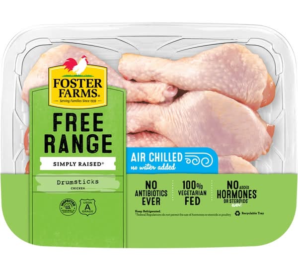 Foster Farms, Simply Raised Free Range Chicken Drumsticks