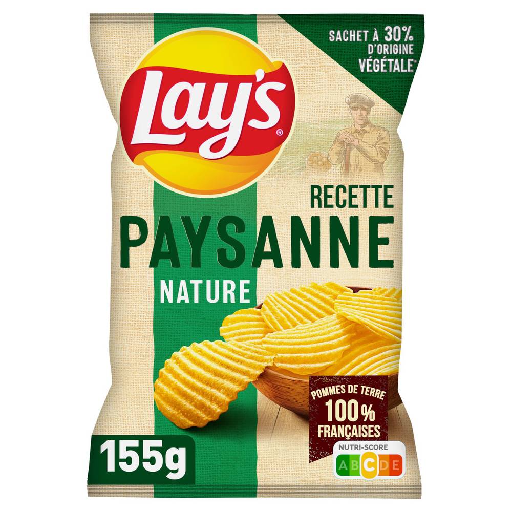 Lay's - Recette chips de pommes de terre paysanne goût nature (155g)