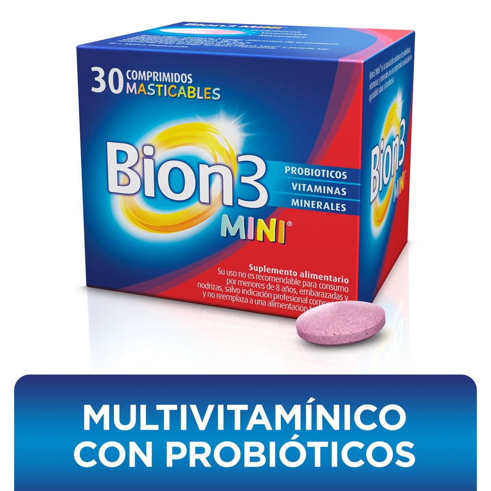 Bion3 · Mini comprimidos masticables con vitaminas, minerales y probióticos (200 g)